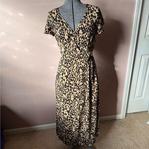 Leopard Print Wrap Dress